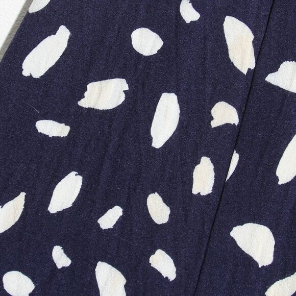 Reformation Sigmund Midi Dress Splatter Speckled Slit Navy Blue Long Sleeves 4 - Picture 8 of 16